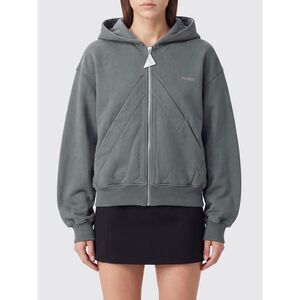 The Attico Women The Attico Oversized Cotton Hoodie With Zip And Contrast Logo